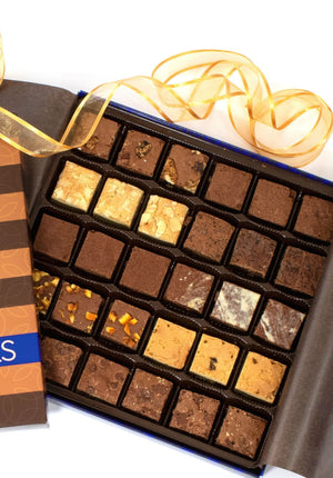 30 Gourmet Chocolate Truffle Brownies of a variety of flavors. 